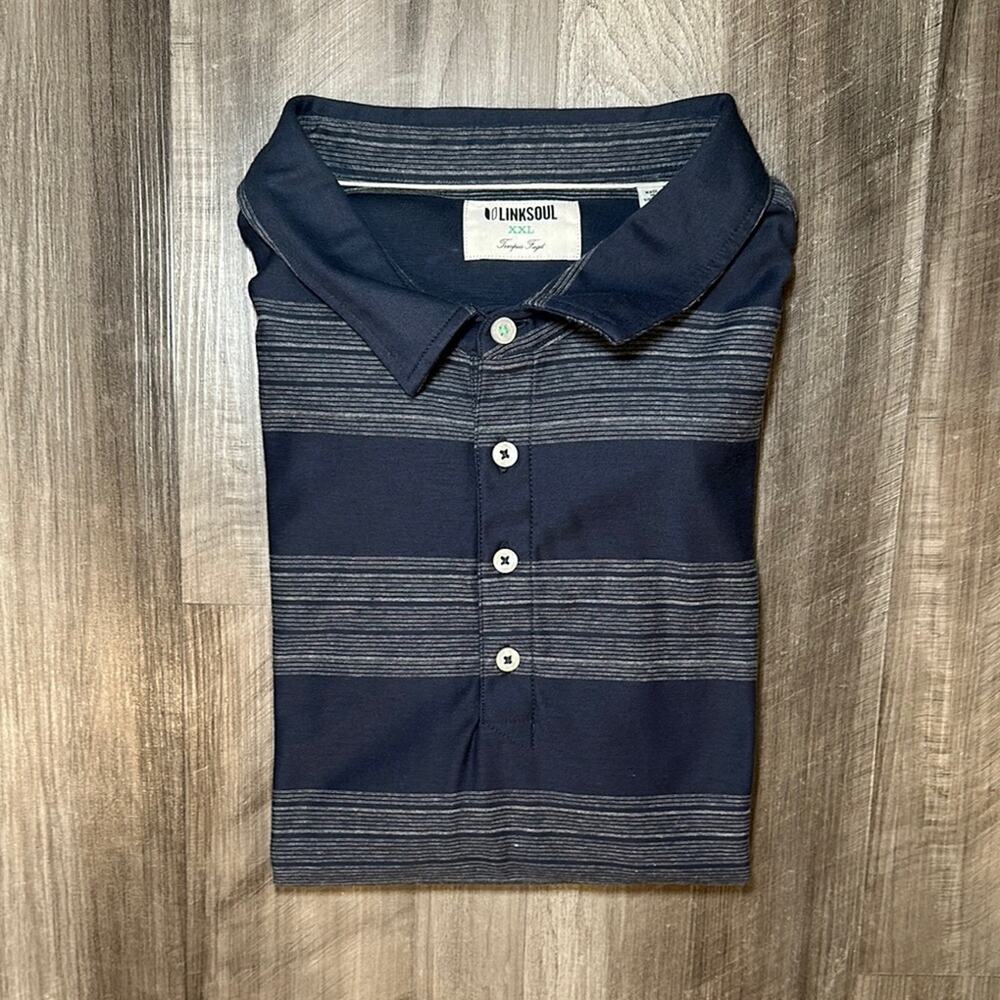 Linksoul Tempus Fugit Luxury Cotton Striped Golf Polo - 2XL